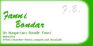 fanni bondar business card